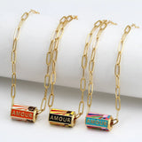 Enamel Copper Pendant Necklace for Women Party Jewelry