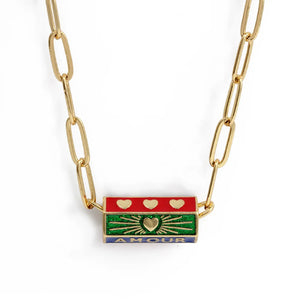 Enamel Copper Pendant Necklace for Women Party Jewelry