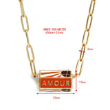 Enamel Copper Pendant Necklace for Women Party Jewelry