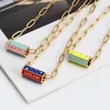Enamel Copper Pendant Necklace for Women Party Jewelry