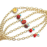 Fruit Charm Bracelet Evil Eye Enamel Turkey Boho Party Jewelry