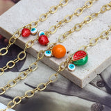 Fruit Charm Bracelet Evil Eye Enamel Turkey Boho Party Jewelry