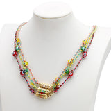 Colorful Enamel Beads Necklace for Women Girls