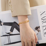 Wish Card Punk Bracelet Geometric Stainless Steel Patchwork Bracelet