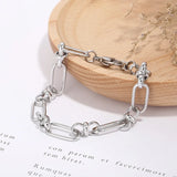Wish Card Punk Bracelet Geometric Stainless Steel Patchwork Bracelet