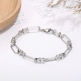 Wish Card Punk Bracelet Geometric Stainless Steel Patchwork Bracelet