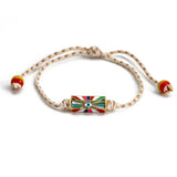 Enamel Pendant Bracelet Lucky Eye Charm Adjustable Cord Chain