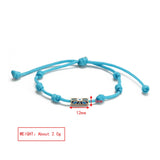 Enamel Copper Beads Tube Bracelet with Evil Eye Charm