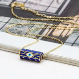 Evil Eye Enamel Pendant Necklace Women's Choker Jewelry