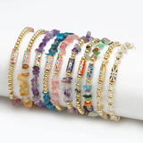Irregular Crushed Stone Copper Bead Bracelet For Women Girls Boho Jewelry