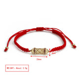 Hollow Copper Bead Bracelet Braided Rope Adjustable Bracelet