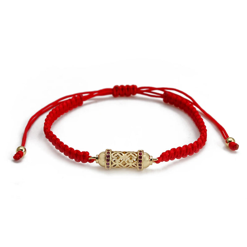 Hollow Copper Bead Bracelet Braided Rope Adjustable Bracelet