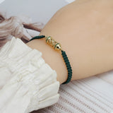 Hollow Copper Bead Bracelet Braided Rope Adjustable Bracelet