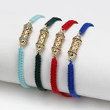 Hollow Copper Bead Bracelet Braided Rope Adjustable Bracelet
