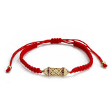 Hollow Copper Bead Bracelet Braided Rope Adjustable Bracelet