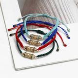 Hollow Copper Bead Bracelet Braided Rope Adjustable Bracelet