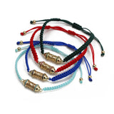 Hollow Copper Bead Bracelet Braided Rope Adjustable Bracelet