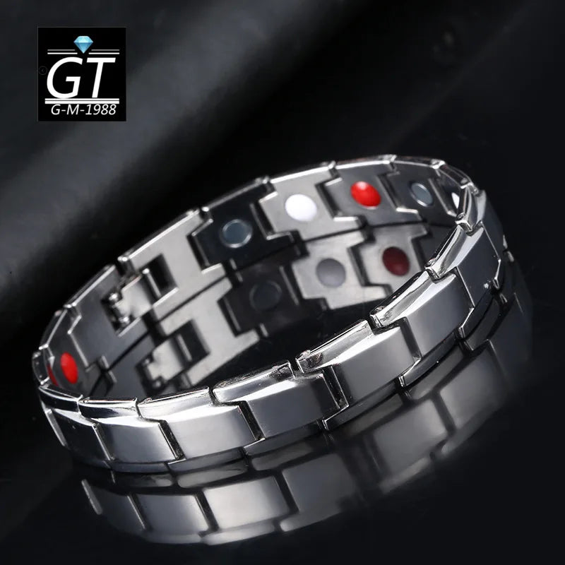 Magnetic Therapy Bracelet Titanium Steel Couple Bracelet