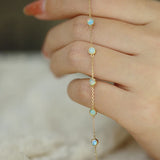 Opal Bracelet - S925 Silver Plated 14K Thin Bracelet for Girls