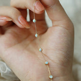Opal Bracelet - S925 Silver Plated 14K Thin Bracelet for Girls