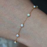 Opal Bracelet - S925 Silver Plated 14K Thin Bracelet for Girls