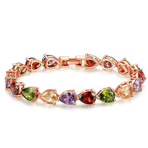 18K Inlaid Tourmaline Bracelet for Women