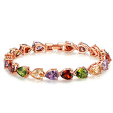 18K Inlaid Tourmaline Bracelet for Women