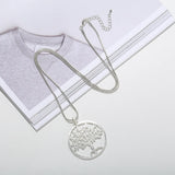 Lucky Tree Necklace Tree of Life Pendant Round Plate Necklace