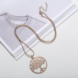 Lucky Tree Necklace Tree of Life Pendant Round Plate Necklace