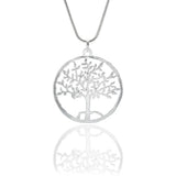 Lucky Tree Necklace Tree of Life Pendant Round Plate Necklace