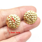 50pcs Uneven Surface Round Drop Earring Findings 16mm
