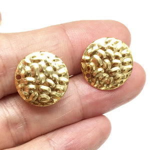 50pcs Uneven Surface Round Drop Earring Findings 16mm