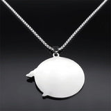 Witch Cat Hat Moon Necklace Silver Stainless Steel Pagan Wicca Jewelry