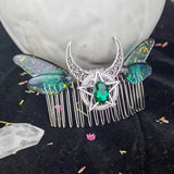 Crystal Butterfly Cicada Wing Moon HairComb