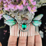 Crystal Butterfly Cicada Wing Moon HairComb