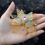 Witch Crystal Fairy Haircomb Elf Hairclip Pixie Hair Jewelry