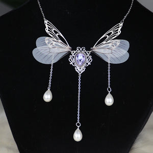 Enchanted Faerie Queen Necklace Pagan Butterfly Forest Pendant
