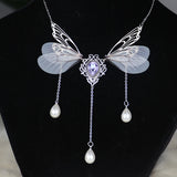 Enchanted Faerie Queen Necklace Pagan Butterfly Forest Pendant