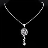 Hekate Wheel Pendant Necklace Stainless Steel Wicca Magic Symbol