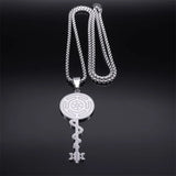 Hekate Wheel Pendant Necklace Stainless Steel Wicca Magic Symbol