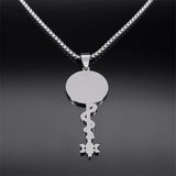 Hekate Wheel Pendant Necklace Stainless Steel Wicca Magic Symbol