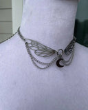 Witch Jewelry, Angel Wing Pendant Necklace, Celestial, Wicca