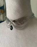 Witch Jewelry, Angel Wing Pendant Necklace, Celestial, Wicca