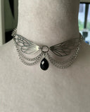 Witch Jewelry, Angel Wing Pendant Necklace, Celestial, Wicca