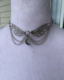 Witch Jewelry, Angel Wing Pendant Necklace, Celestial, Wicca