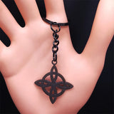 Witch Knot Keychain Stainless Steel Lucky Amulet Keyring