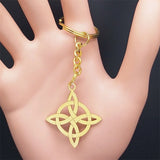 Witch Knot Keychain Stainless Steel Lucky Amulet Keyring