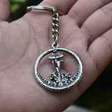 Witch Magic Moon Forest Mushroom Pendant Keychain Jewelry