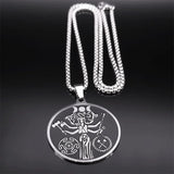 Witch Triple Moon Goddess Hecate Necklace Stainless Steel