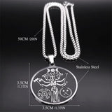 Witch Triple Moon Goddess Hecate Necklace Stainless Steel